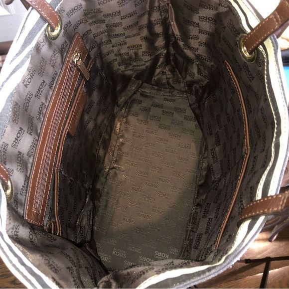 MICHAEL KORS Black Ivory Zebra Striped Shoulder Bag with Brown Leather Handles - Picture 4 of 17